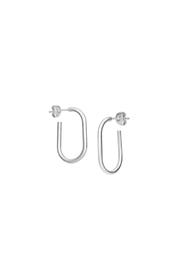 Kolczyki OVAL HOOPS SILVER