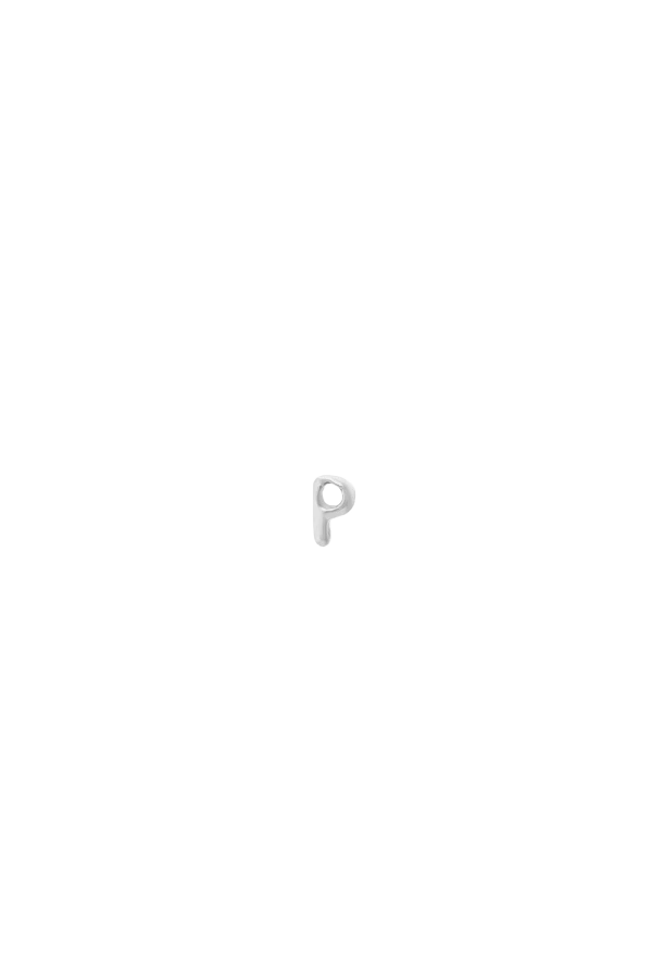 Kolczyk LITERKA "P" SILVER