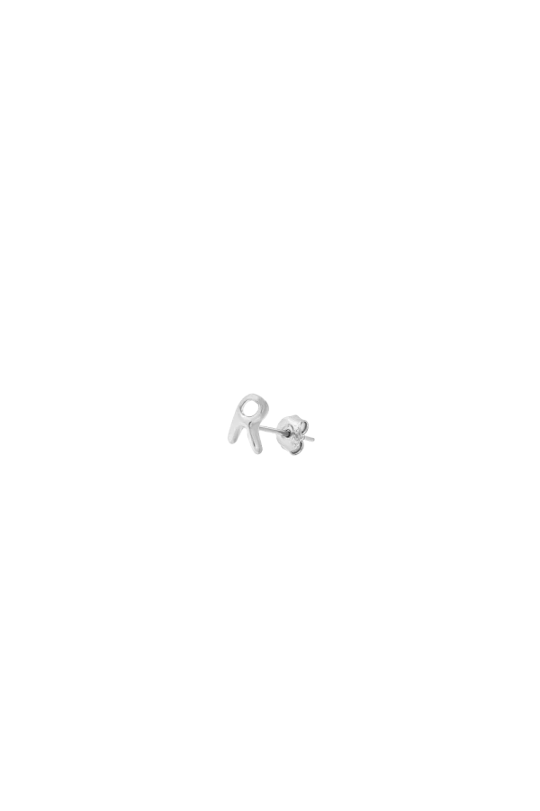 Kolczyk LITERKA "R" SILVER