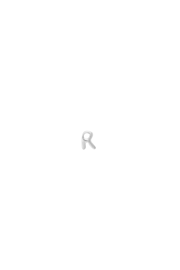 Kolczyk LITERKA "R" SILVER