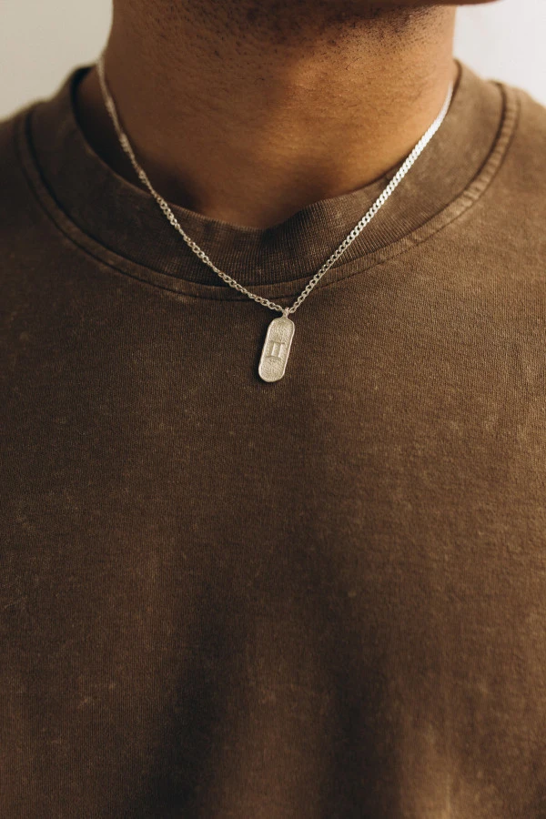 Męski Naszyjnik ZODIAK BLIŹNIĘTA SILVER