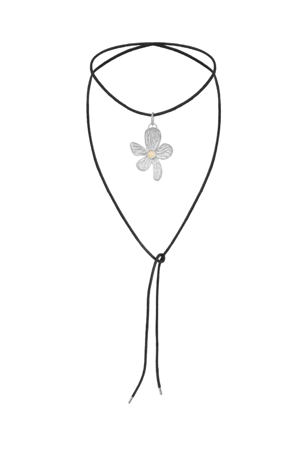 Naszyjnik KWIAT AWENTURYN ŻÓŁTY SILVER RZEMYK Naszyjnik KWIAT AWENTURYN ŻÓŁTY SILVER RZEMYK