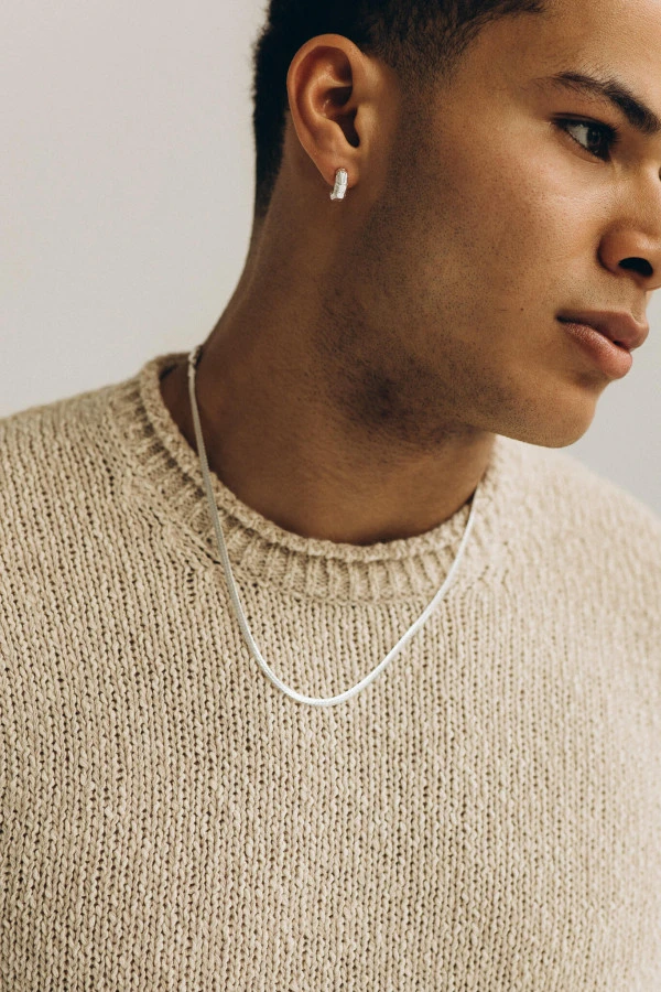 Męski Kolczyk EDGY SILVER